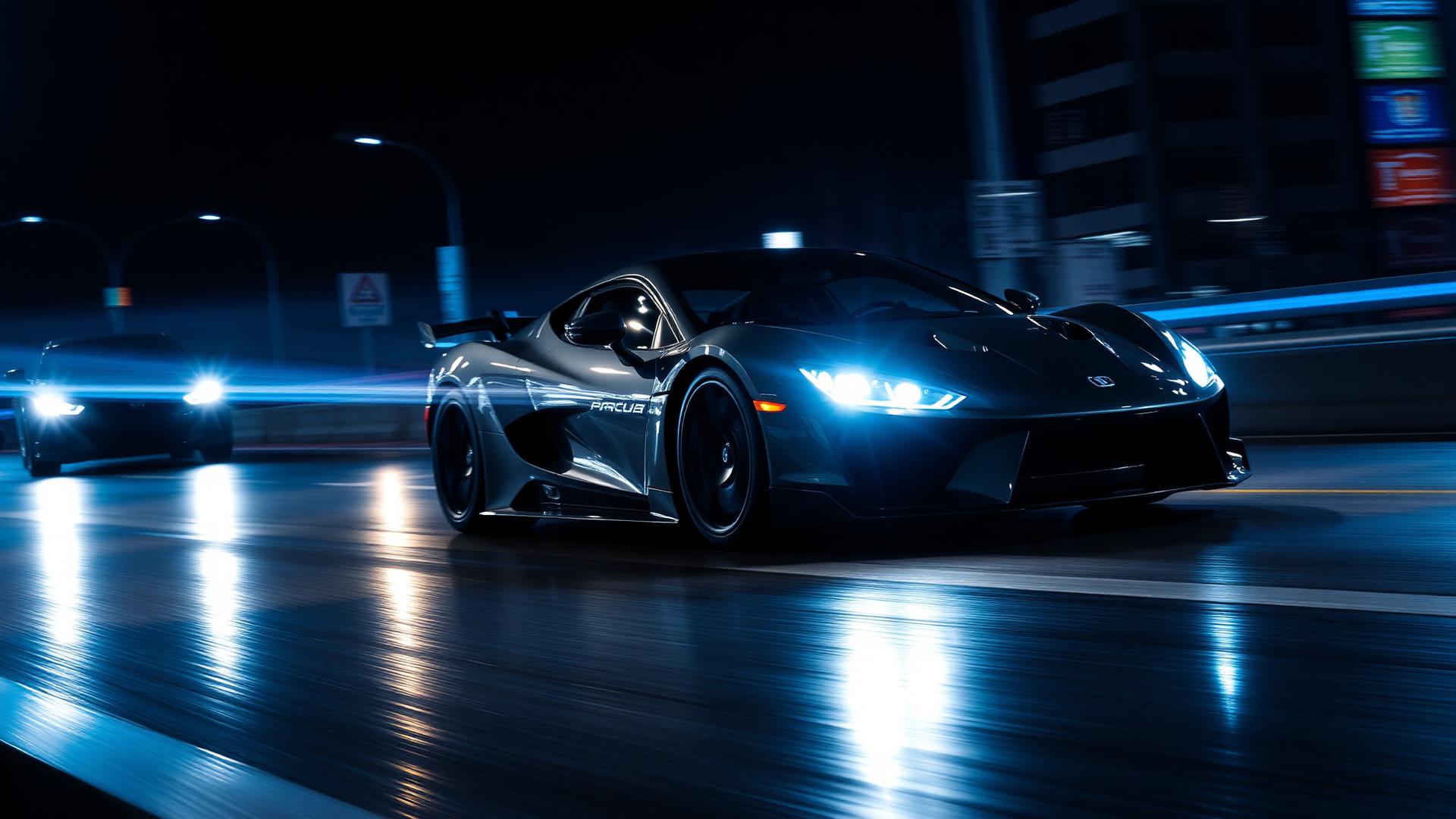 Voiture de luxe la nuit — AM Elite Drive